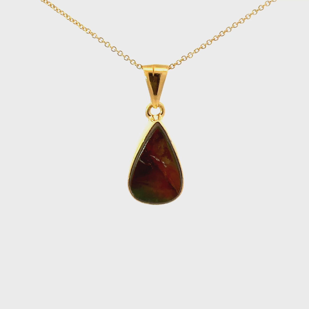Ammolite Necklace in 18k Gold over Sterling Silver
