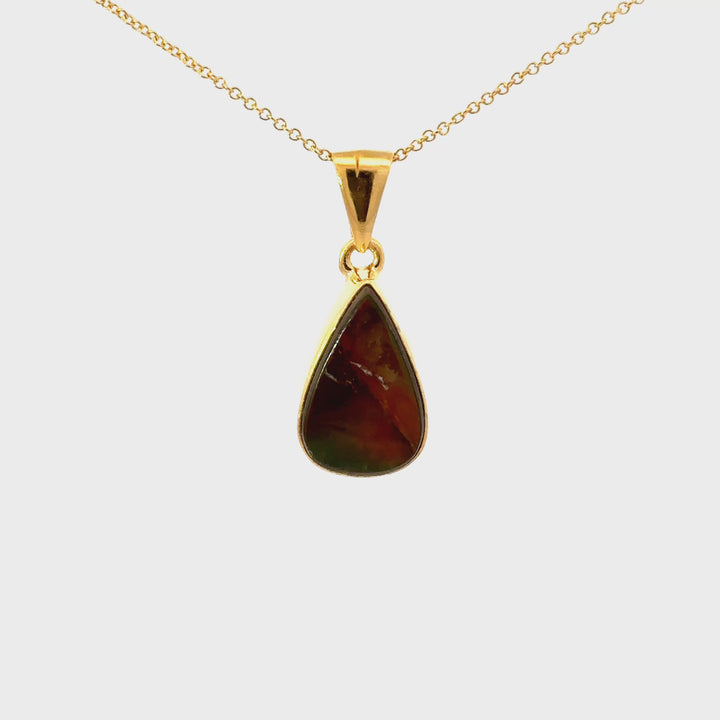 Ammolite Necklace in 18k Gold over Sterling Silver