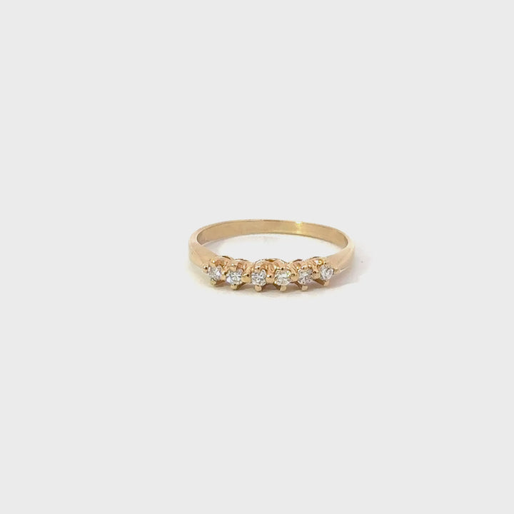 Vintage Diamond Band Ring in 14K Yellow Gold