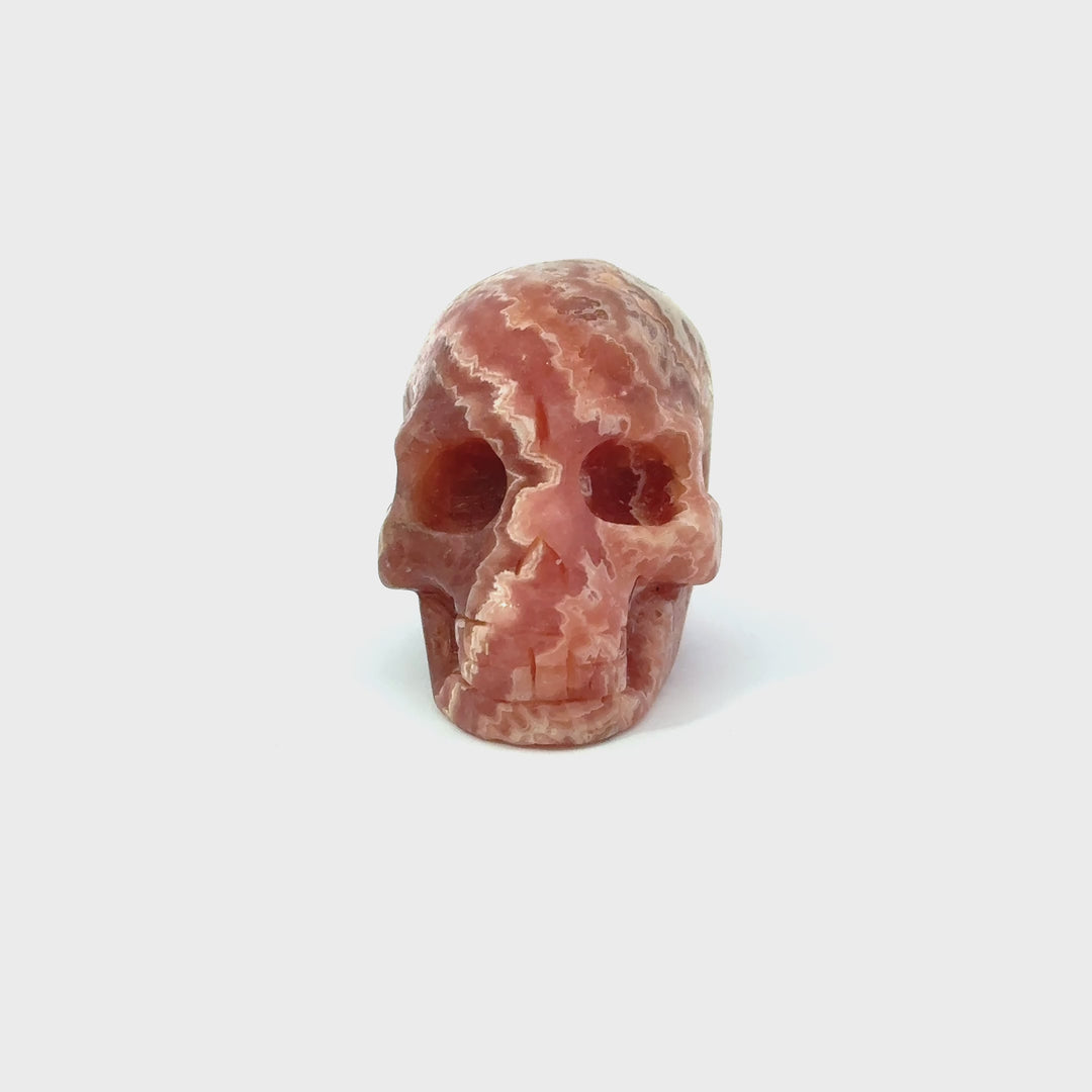 Rhodochrosite Carved Skull