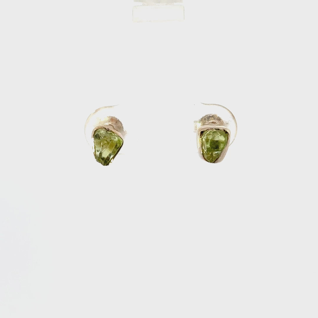 Peridot Stud Earrings in Sterling Silver