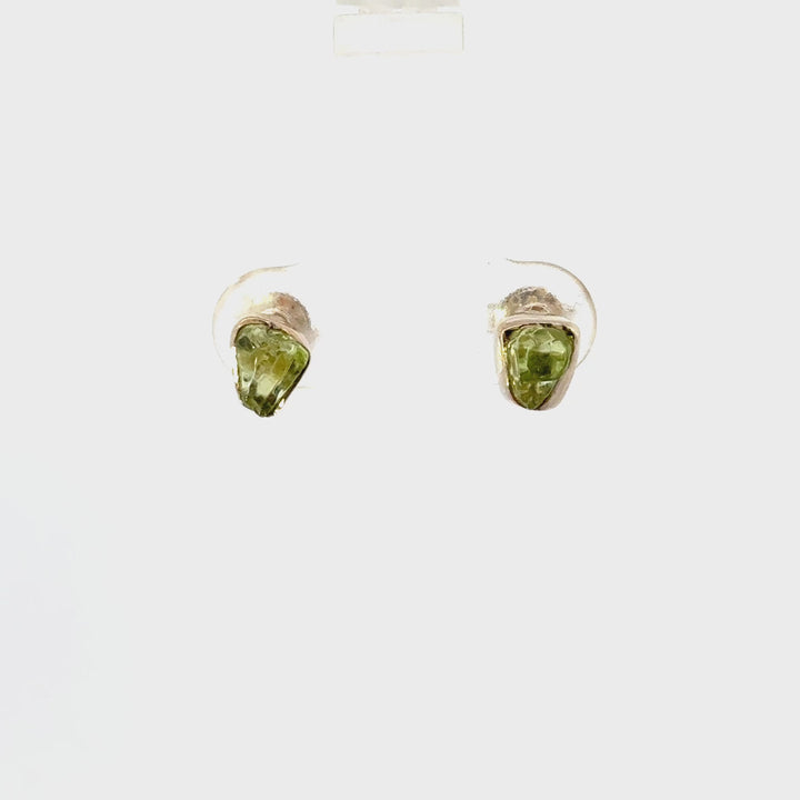 Peridot Stud Earrings in Sterling Silver
