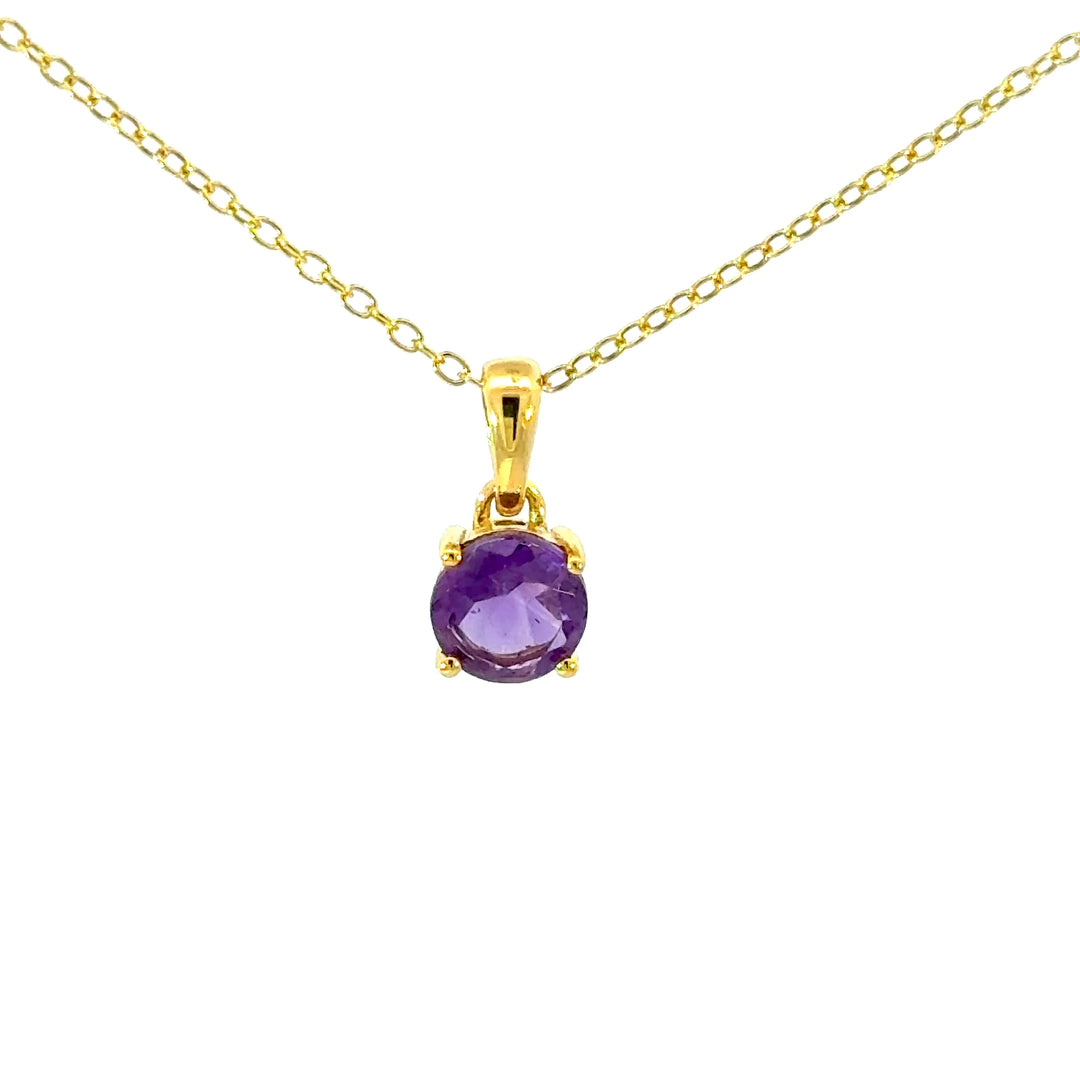 Amethyst Necklace in 18K Gold over Sterling Silver