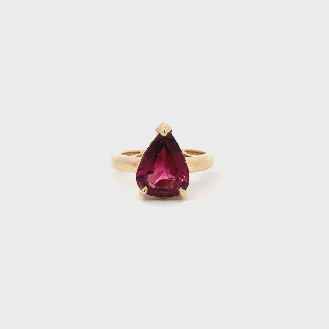 Rubellite Tourmaline Ring in 14K Yellow Gold
