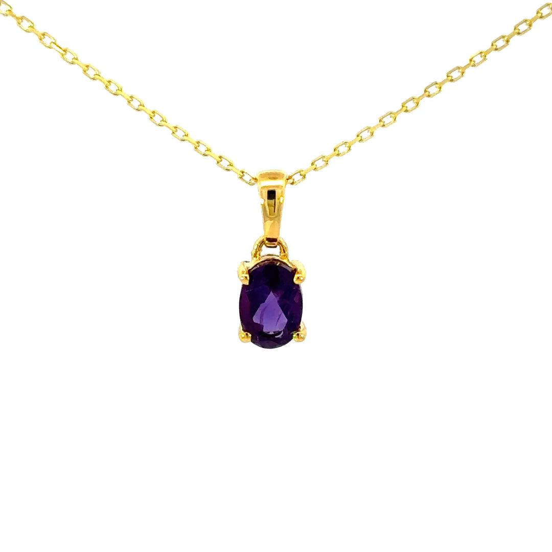 Amethyst Necklace in 18K Gold over Sterling Silver