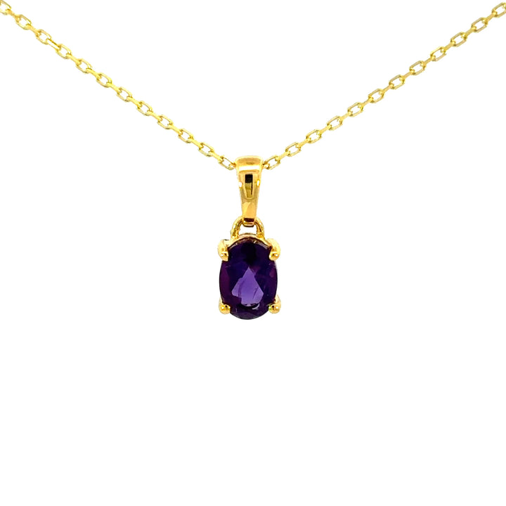 Amethyst Necklace in 18K Gold over Sterling Silver