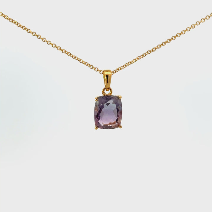 Rainbow Fluorite Necklace in 18K Gold Over Sterling Silver