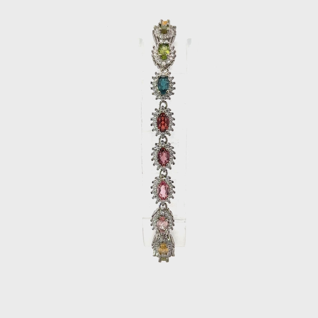 Multicolored Tourmaline Bracelets in Sterling Silver