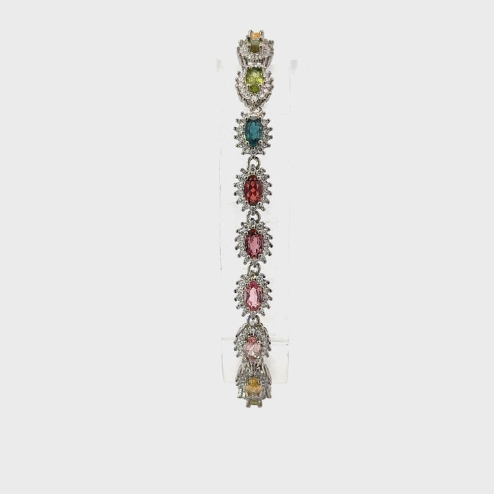 Multicolored Tourmaline Bracelets in Sterling Silver