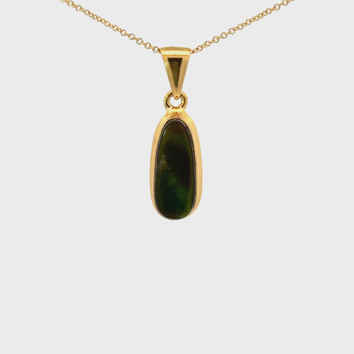 Ammolite Necklace in 18k Gold Over Sterling Silver