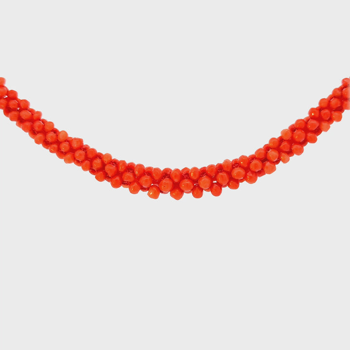 Natural Italian Coral Necklace and Bracelet Set in Gold Filled