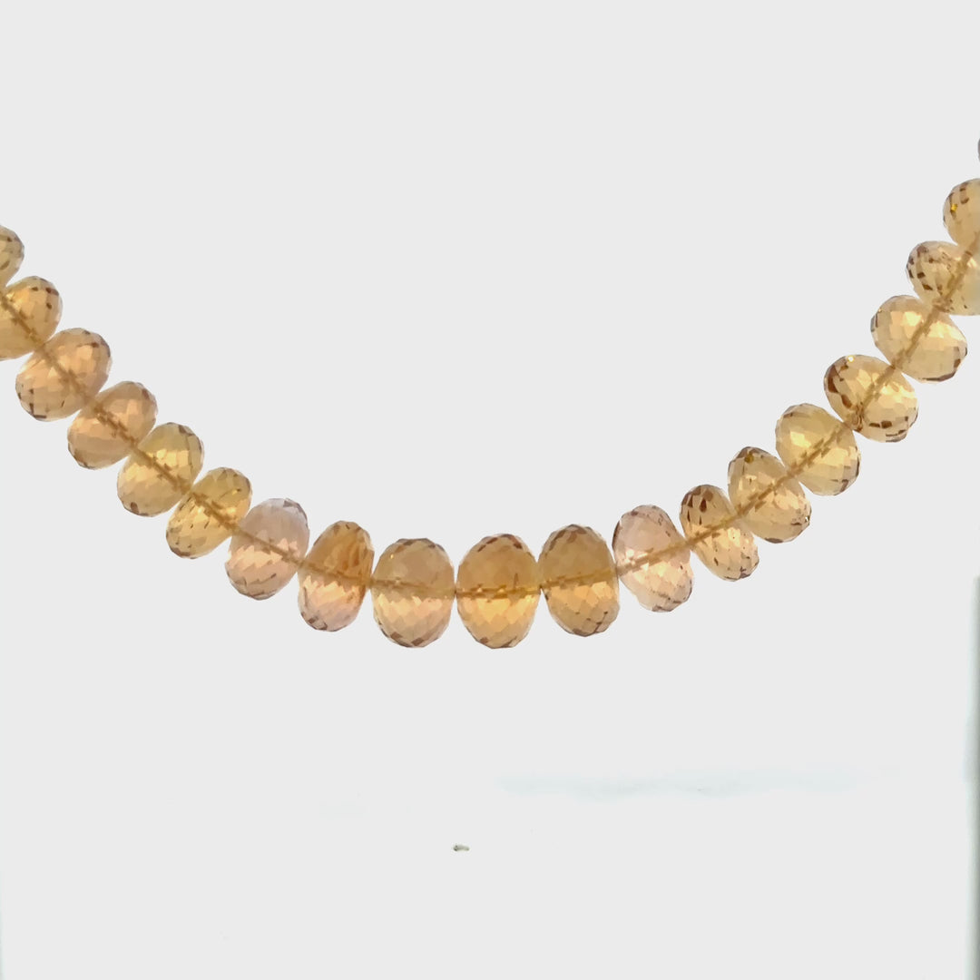 Faceted Ametrine Beaded Necklace in Sterling Silver