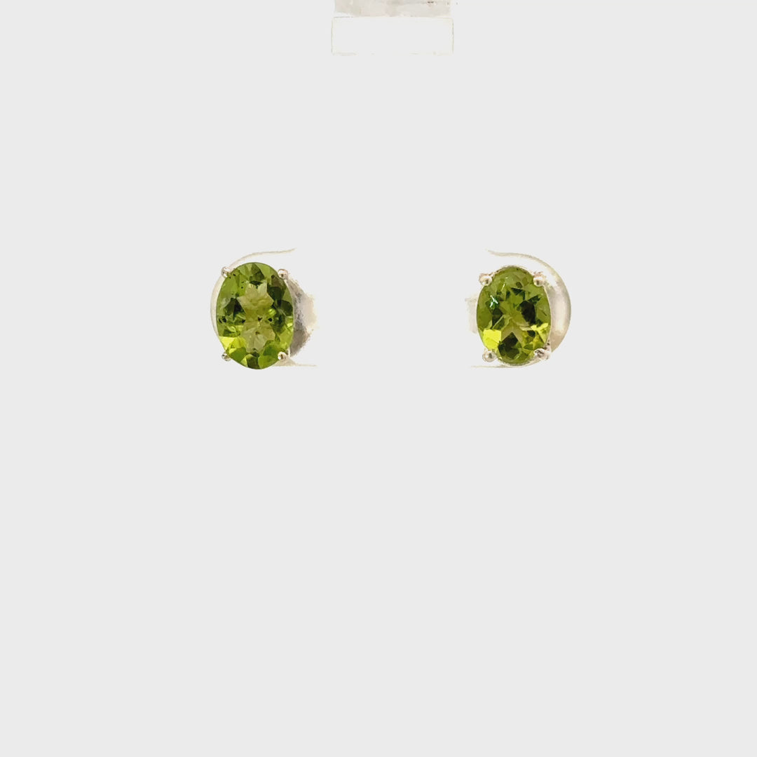 Peridot Stud Earrings in Sterling Silver