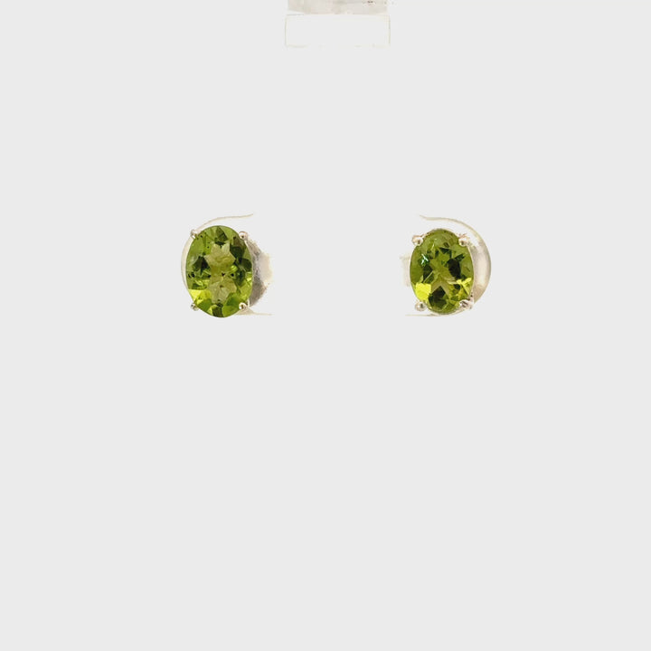Peridot Stud Earrings in Sterling Silver