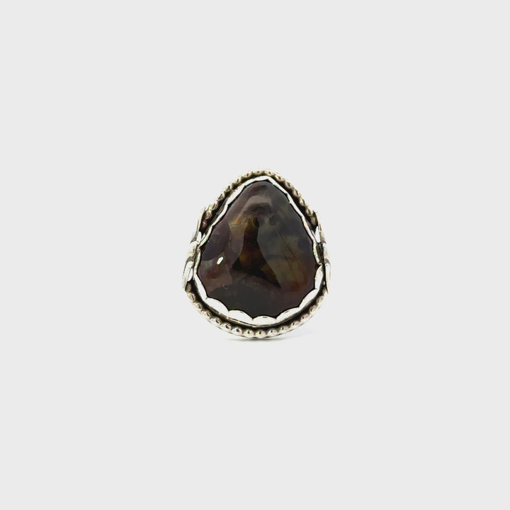Fire Agate Ring in Sterling Silver