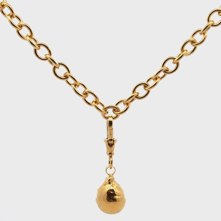 Link Necklace with Removable Pendant in Vermeil
