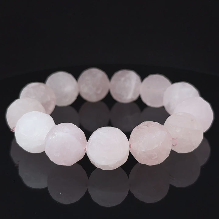 Matte Rose Quartz Beaded Bracelet