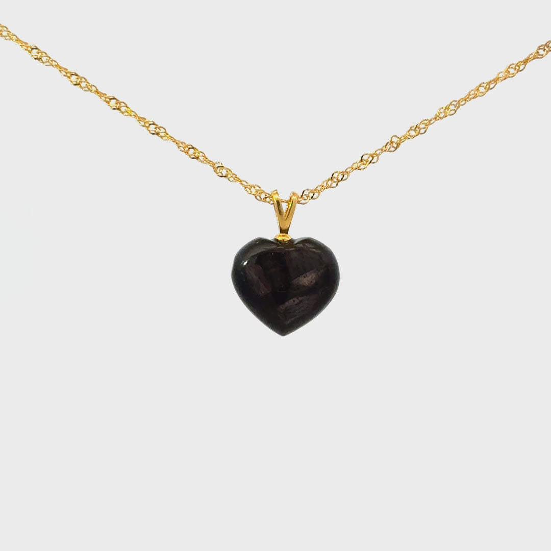 Hypersthene Heart Necklace