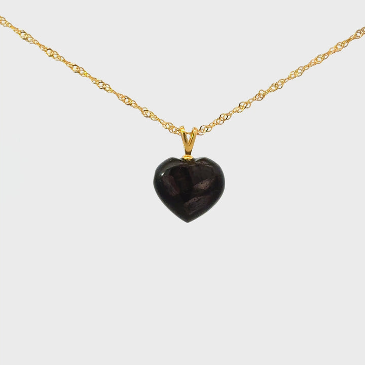 Hypersthene Heart Necklace