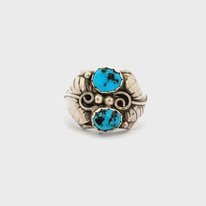 Vintage Navajo Turquoise Ring in Sterling Silver
