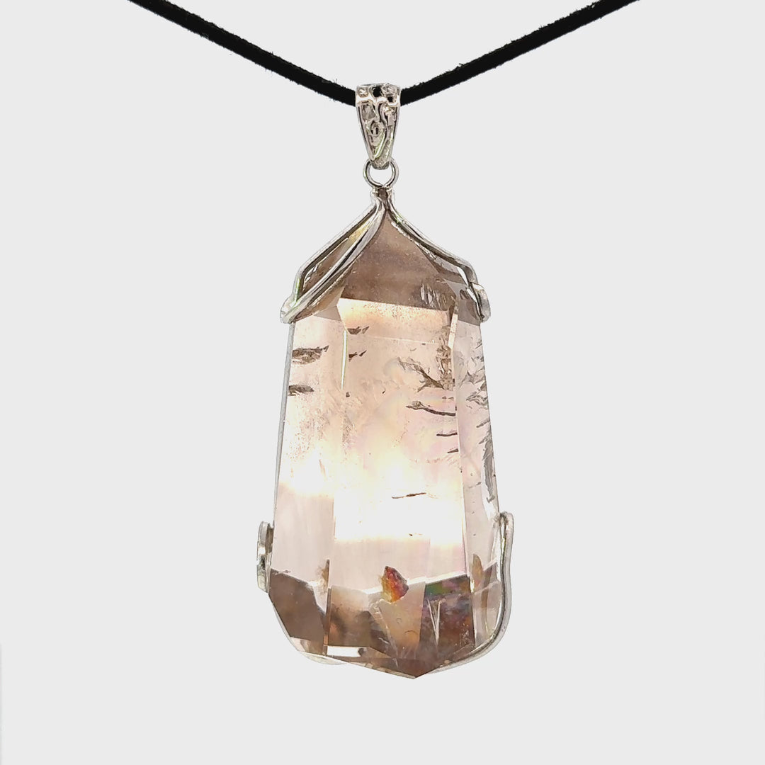 Rainbow Smoky Quartz Pendant Necklace