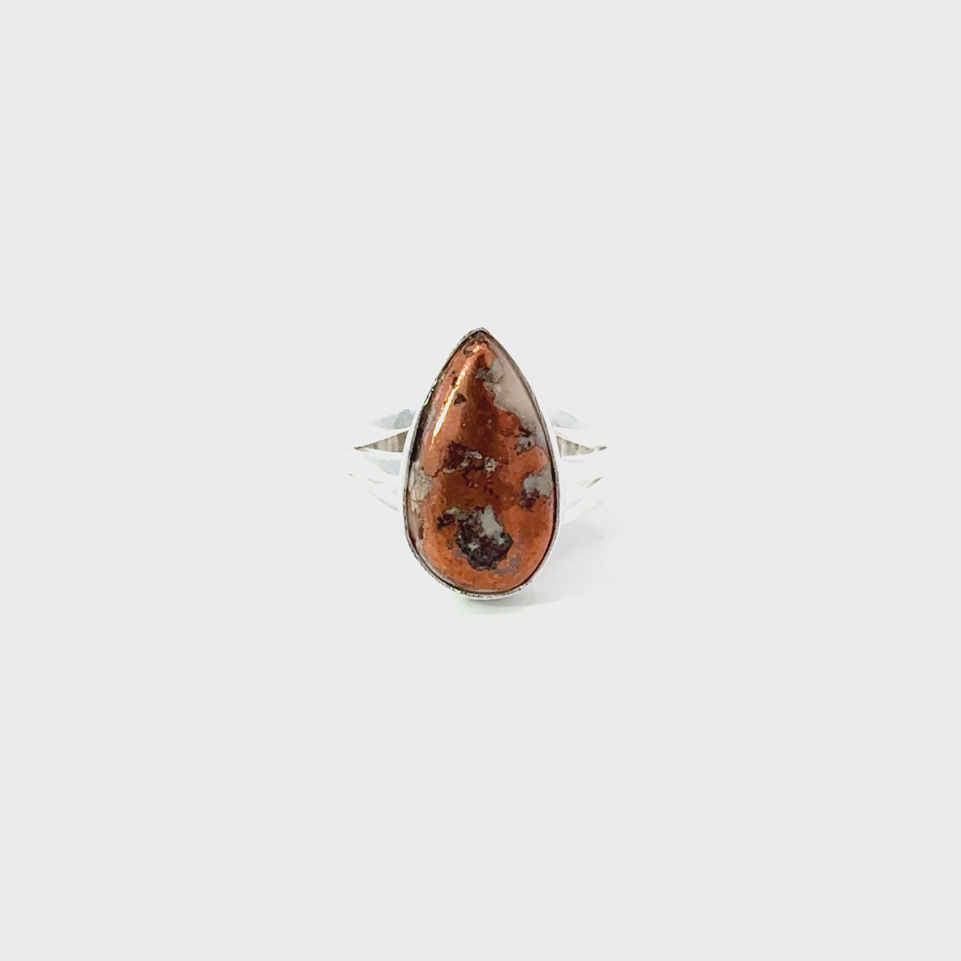 Copper Agate Sterling Silver Over Brass Rings
