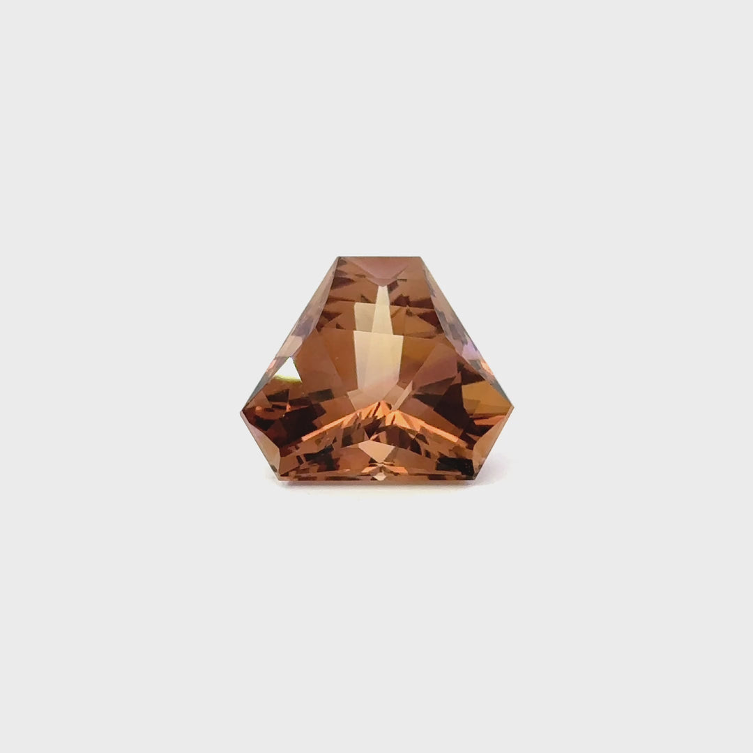 Pentagon-Cut Faceted Smoky Citrine Gemstone