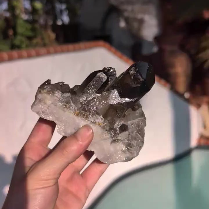 Brazilian Smoky Quartz Crystal Cluster