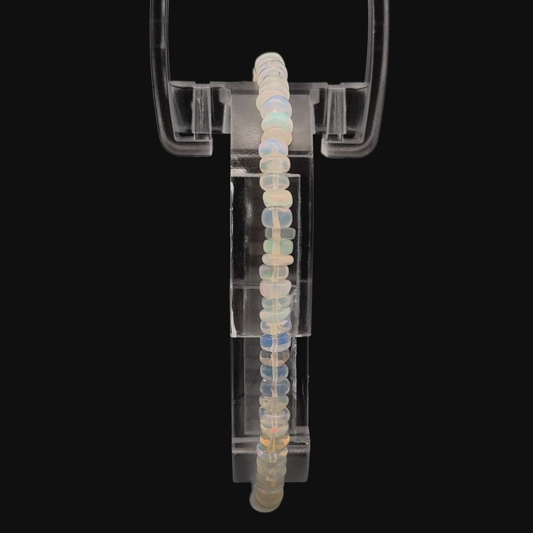 Ethiopian Opal Beaded Bracelet in Sterling Silver