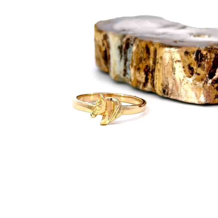 Vintage Horse Head Ring in 14K Yellow Gold