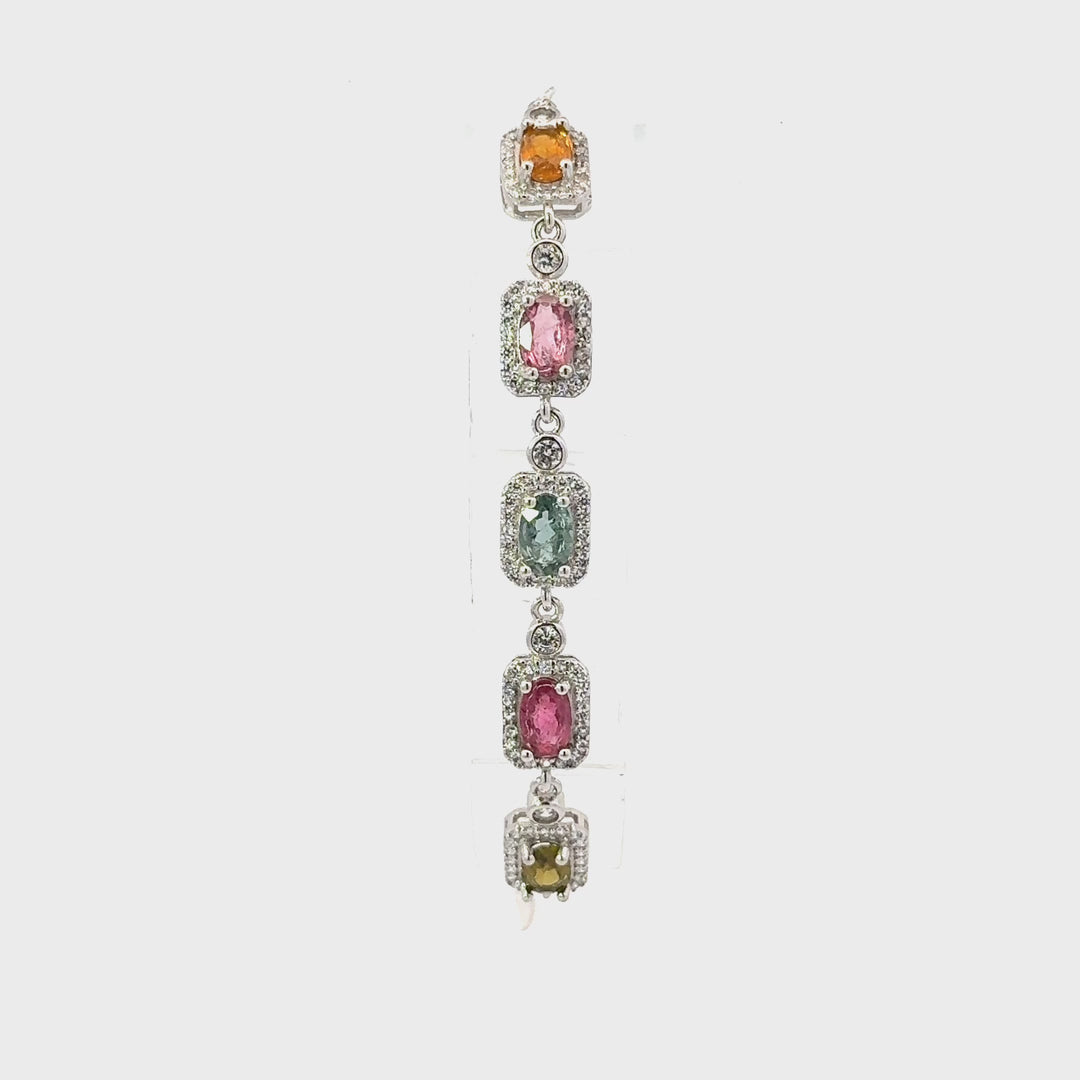 Multicolored Tourmaline Bracelets in Sterling Silver