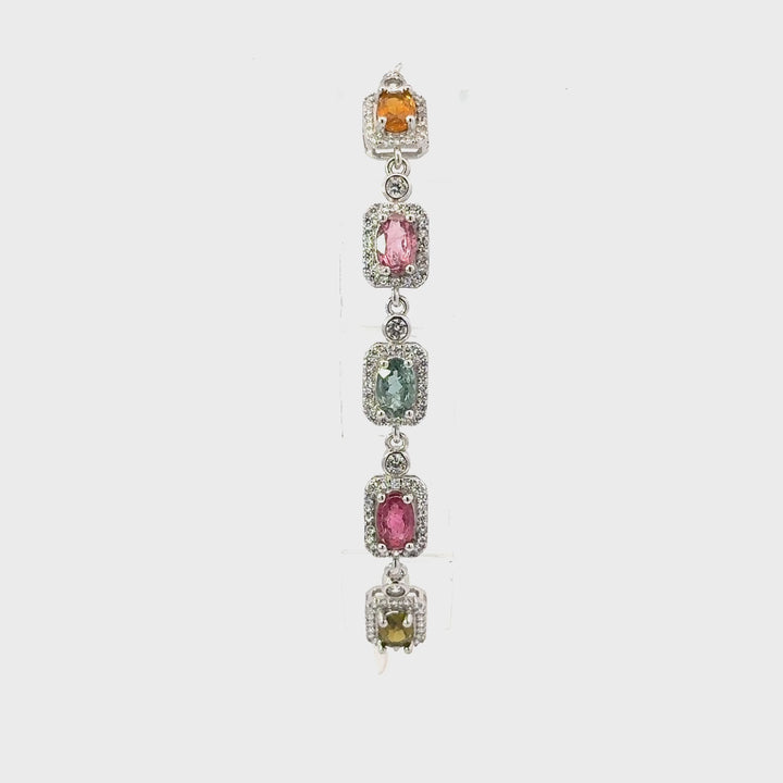 Multicolored Tourmaline Bracelets in Sterling Silver